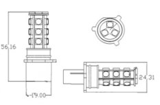 LED P13W bílá, 12V, 18LED/3SMD