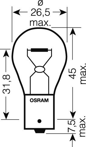 OSRAM 12V PY21W (BAU15s) 21W standard (10ks) oranžová