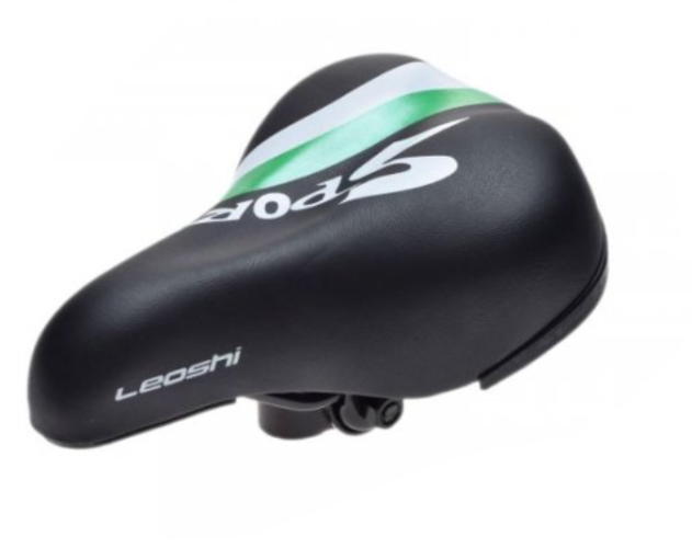 Cyklo sedlo Leoshi - sedačka na kolo - černá/zelená