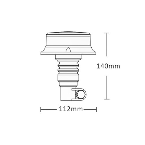 LED maják, 12-24V, 18x1W oranžový na držák, ECE R65 R10