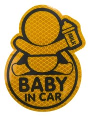 Dekor samolepící BABY IN CAR žlutý