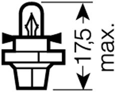 OSRAM 12V BX8,4d 2W standard (10ks)