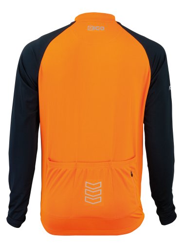 Eigo Tempest Pánská dlouhý rukáv krátký zip cyklistický dres Vivid oranžová / černá