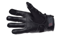 Sportovní kožené/textilní letní rukavice na motorku Leoshi Dakota - Černé