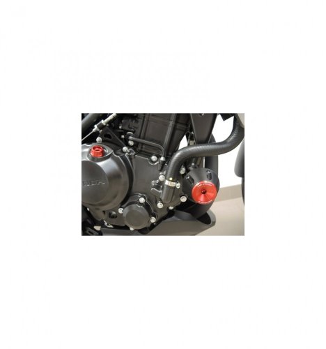Padací protektory PHV Honda CB 300R - Barva krytek: Červený eloxovaný hliník, Typ protektoru: PHV1K-půlkulatý černý protektor