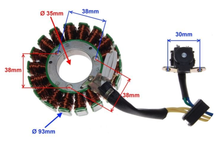 Stator zapalovaní (generátoru) pro SUZUKI GN125 a jiné