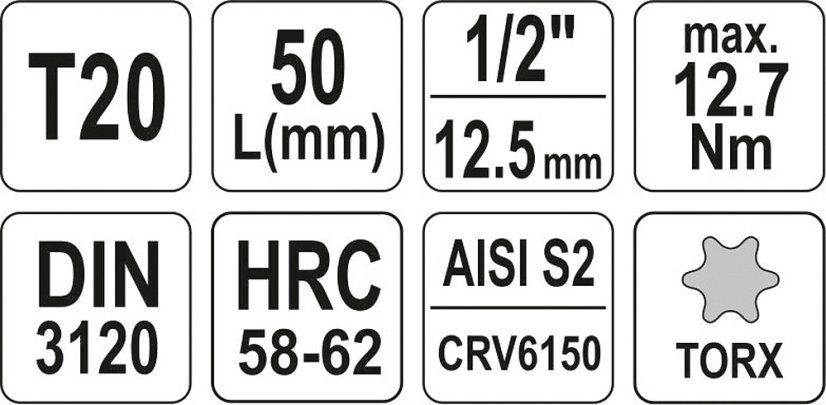 Nástavec 1/2" bit Torx T20