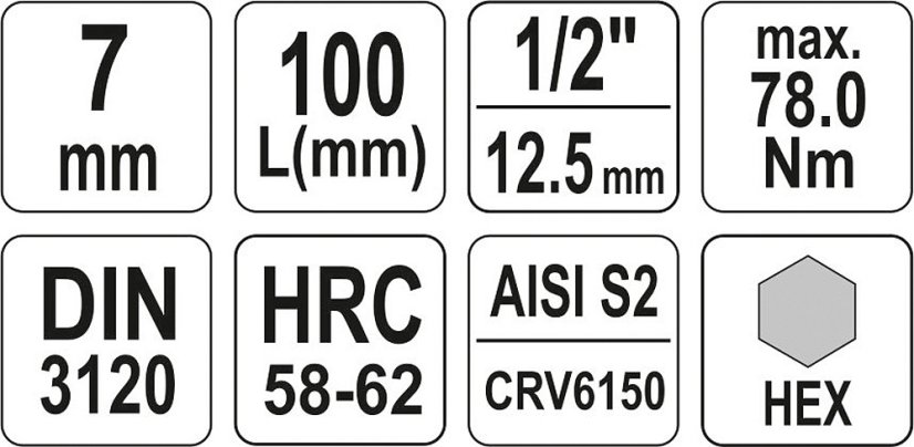 Nástavec prodloužený 1/2" bit Imbus H7