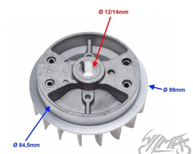 SETRVAČNÍK, MAGNETO S VENTILÁTOREM PRO MINIBIKE 50cc.
