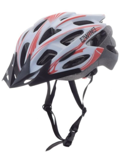 Přilba na kolo - cyklo helma bílo-červená AWINA - Velikost M 55-58cm