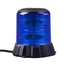 Robustní modrý LED maják, černý hliník, 96W, ECE R65