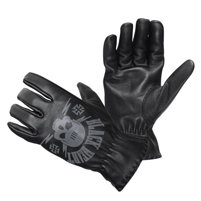 Kožené moto rukavice W-TEC Black Heart Skull Gloves - BARVA: černá, VELIKOST: XXL