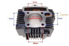 Válec motoru 52,4 mm 125 cm³ 4T AC ,pístní čep 14 mm x 42 mm - cross,ATV,Pitbike