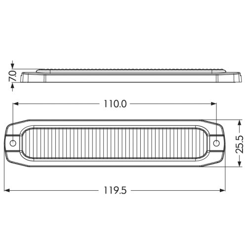 PROFI SLIM výstražné LED světlo vnější, červené, 12-24V, ECE R65