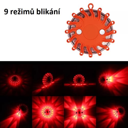 LED výstražné světlo 16LED, oranžové