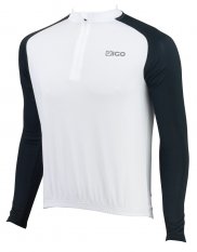 Eigo Tempest Pánská dlouhý rukáv krátký zip cyklistický dres černá / bílá
