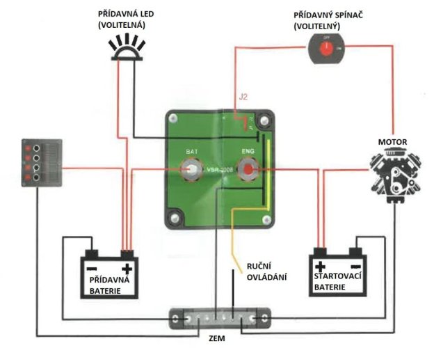 Automatické relé pro dobíjení druhé baterie 12V/140A