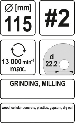 Rotační rašple úhlová 115 mm typ 2