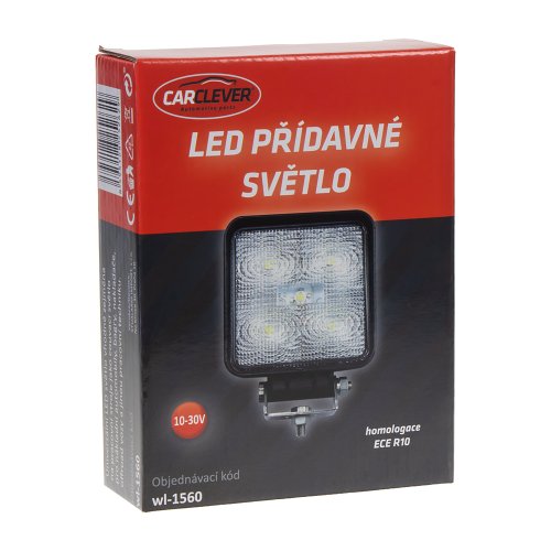 LED světlo čtvercové, 5x3W, 128x110mm, ECE R10