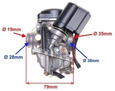 Karburátor pro 4T skútry s motorem Gy6-50 a 139Qmb