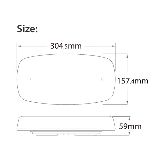 LED rampa oranžová, 20LED, magnet, 12-24V, 304mm, ECE R65 R10