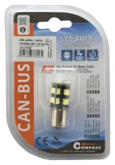 Žárovka 19 SMD LED 12V Ba15S s rezistorem CAN-BUS ready bílá