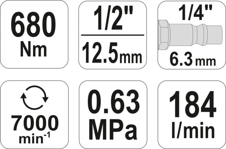 Utahovák pneumatický 1/2" 680Nm