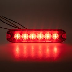 PROFI SLIM výstražné LED světlo vnější, červené, 12-24V, ECE R10