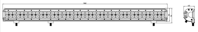 LED rampa, 84x3W, 982x80x65mm, ECE R10