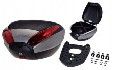 Moto kufr Top Case K-MAX s univerzální plotnou - 40 litrůStříbrný/Černý