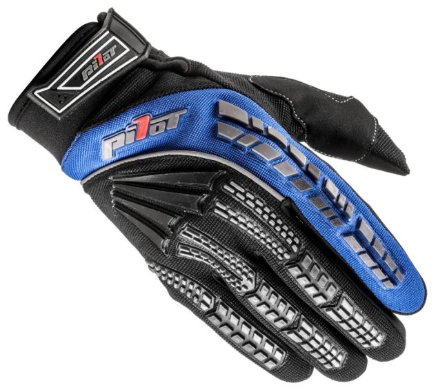Dětské motokrosové rukavice Pilot vhodné také na čtyřkolku - BARVA: černo-modrá, VELIKOST: 6
