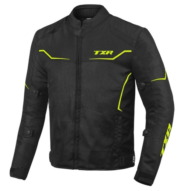 Bunda na motorku TXR Aero černo-fluo žlutá - Velikost: XL