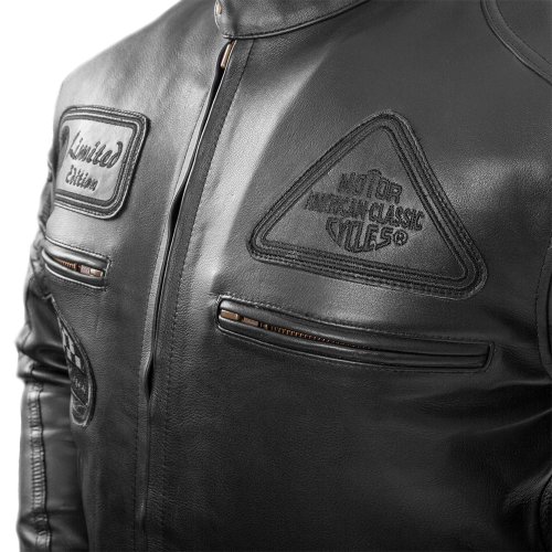 Pánská kožená moto bunda W-TEC Urban Noir