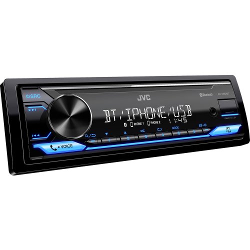 JVC autorádio bez mechaniky/Bluetooth/USB/AUX/modrá barva podsvícení/odním.panel