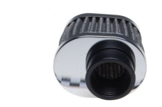 Sportovní vzduchový filtr pro motory 110cc a 125cc - oválný chrom - vhodný pro ATV a Dirtbike Pitbike 35mm