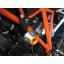 Padací protektory PHV KTM 1290 Super Duke / R - Barva krytek: Červený eloxovaný hliník, Typ protektoru: PHV1K-půlkulatý černý protektor