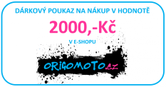 Dárkový poukaz na nákup v našem E-shopu ORIGOMOTO.cz v hodnotě 2000,-